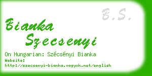bianka szecsenyi business card